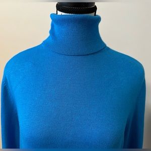 NEW Ann Taylor Turtleneck sweater.  Large Petite.  Rich Blue Color.